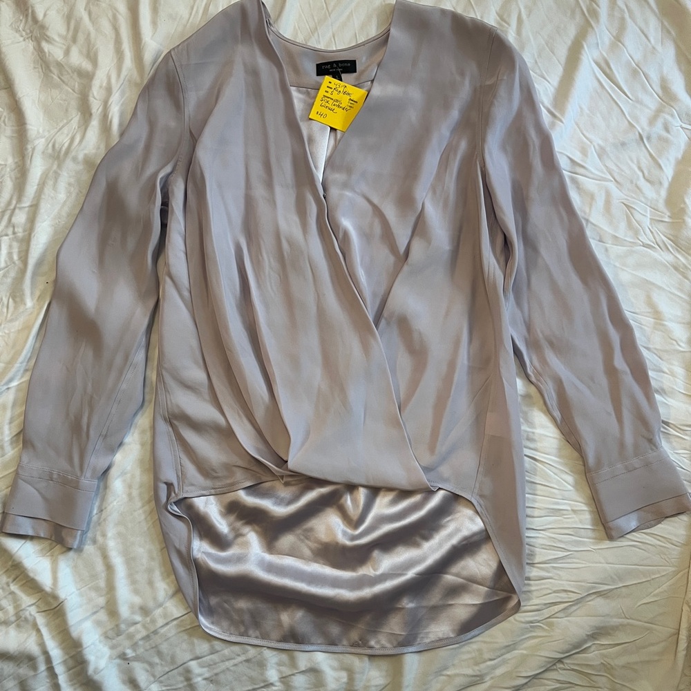 *SOLD* Rag & Bone 100% Silk Draped Women's Blouse, Sz S